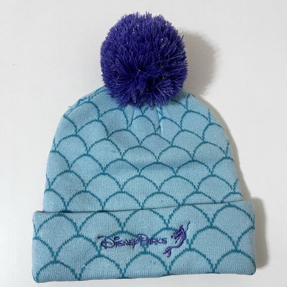Disney Parks The Little Mermaid Ariel Dinglehopper Pom Adult Beanie Knit Cap Hat - Picture 6 of 10
